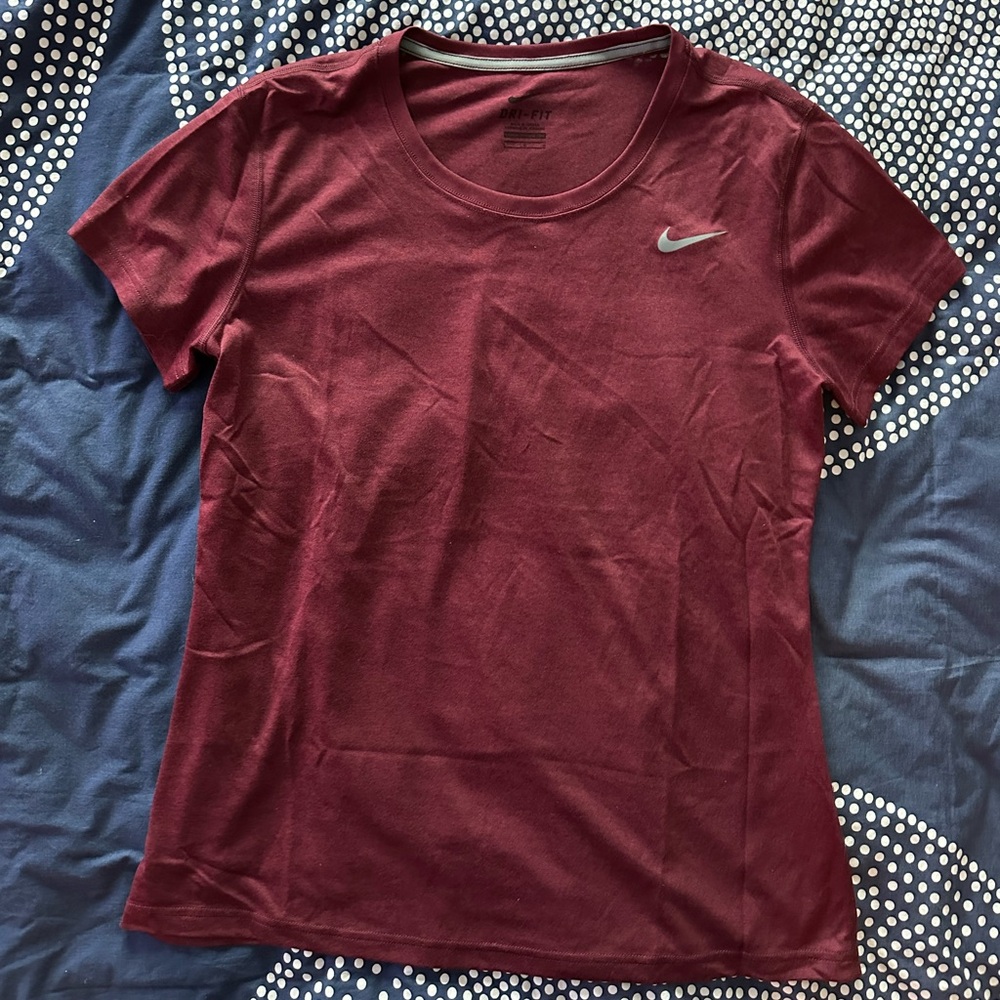 Nike Dri-fit lightweight athletic shirt, size L, burgundy